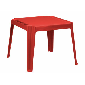 Masa copii Monoblok, pentru gradina, plastic, rosu, 57 x 57 x 44 cm