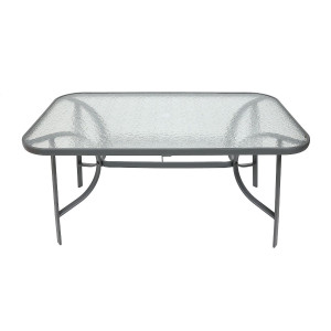 Masa fixa pentru gradina 330.853, metal + sticla, dreptunghiulara, 6 persoane, 148 x 88 x 72 cm