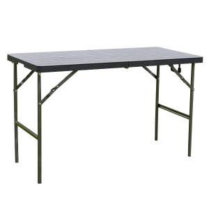 Masa pliabila pentru gradina Grandio Mob Bella, metal + polipropilena, dreptunghiulara, 4 persoane, neagra, 119.5 x 56 x 73 cm