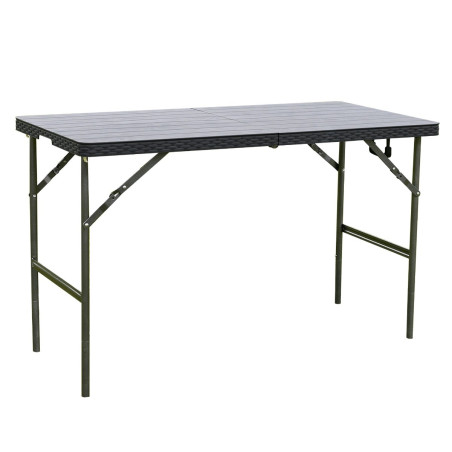 Masa pliabila pentru gradina Grandio Mob Bella, metal + polipropilena, dreptunghiulara, 4 persoane, neagra, 119.5 x 56 x 73 cm