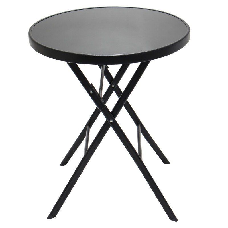 Masa pliabila pentru gradina ZR1254, metal + sticla, rotunda, 2 persoane, 60 x 70 cm