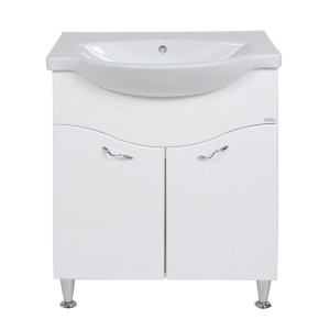 Masca baie + lavoar Savini Due Rimini 973, cu usi, alb, 65 x 86 x 45.5 cm