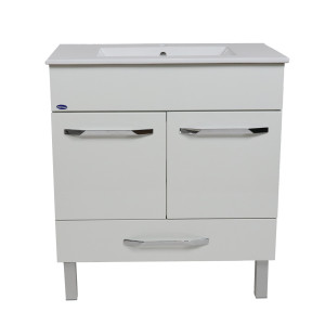 Masca baie + lavoar slim Martplast Star 750, cu usi si sertare, 75 x 46 x 84 cm