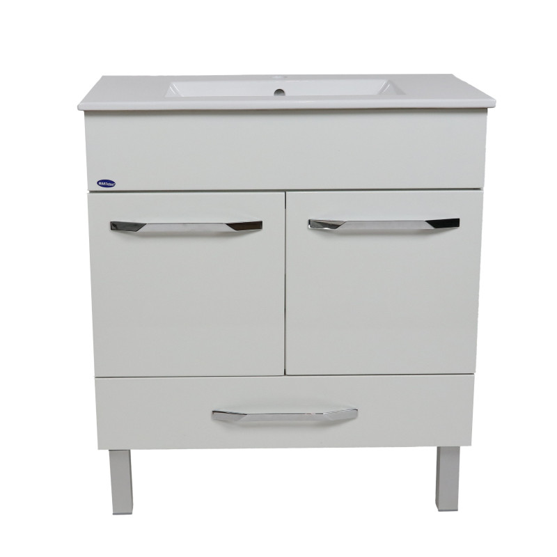 Masca baie + lavoar slim Martplast Star 750, cu usi si sertare, 75 x 46 x 84 cm