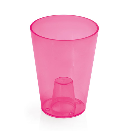 Masca ghiveci orhidee Coubi Dus, rotunda, plastic, roz, D 13 cm
