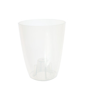 Masca ghiveci orhidee Coubi, rotunda, plastic, transparent, D 13 cm