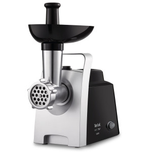 Masina de tocat carne, electrica, Tefal NE109838, functie Reverse, 1.7 kg/min, 1400 W, negru + argintiu, accesoriu carnati, acce