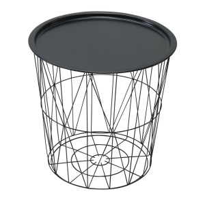 Masuta cafea din metal ST28860F-BK, rotunda, negru, 45 x 45 x 45 cm