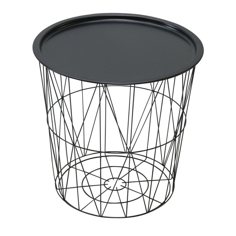 Masuta cafea din metal ST28860F-BK, rotunda, negru, 45 x 45 x 45 cm