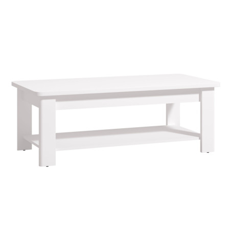 Masuta cafea Jersey, dreptunghiulara, alb + folie mata alba, 124 x 60 x 45 cm, 1C