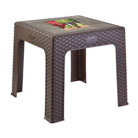 Masuta fixa pentru gradina, plastic, patrata, 2 persoane, 50 x 50 x 45 cm