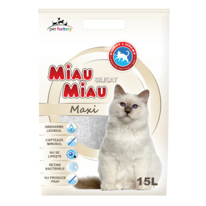Nisip silicat pisici, Miau Miau Maxi, 15 L