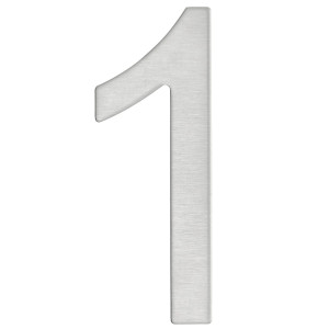 Numar 1 pentru usa / casa, inox, argintiu, interior / exterior, 7.6 x 2.8 cm