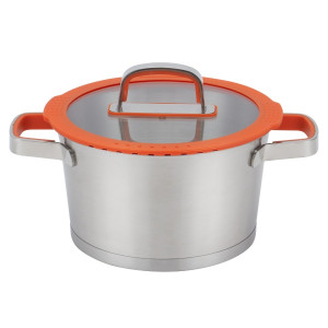 Oala G118, cu capac, inox, 2.6 l, 18 cm