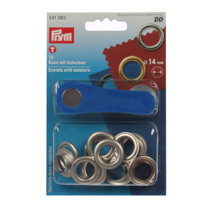 Ocheti metalici, Prym 114541 383, 14 mm, cu saiba, pentru confectii + dispozitiv montare