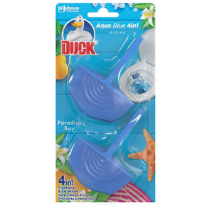 Odorizant wc baie Duck Aqua Blue 4in1 Paradise Bay, marin, 2 x 36 g