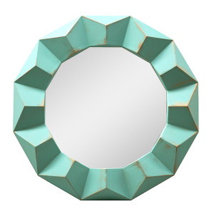 Oglinda decorativa BX6046, rama rotunda, verde, 61 x 4.2 cm