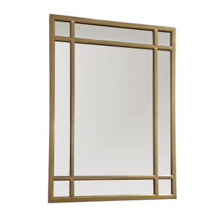 Oglinda decorativa F2204, dreptunghiulara, rama aurie, 55 x 75 cm