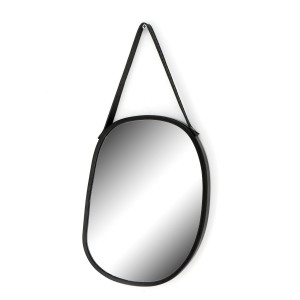 Oglinda decorativa GHM1130B, rama metalica, negru, 18.5 x 1.5 x 24.5 cm