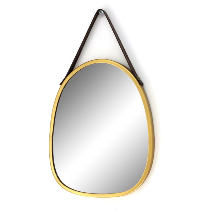 Oglinda decorativa GHM1130G, rama metalica, auriu, 19.5 x 1.5 x 24.5 cm