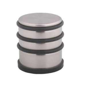 Opritor usa pentru pardoseala, Stop06, otel aliat + cauciuc, satin nichelat, 70 mm