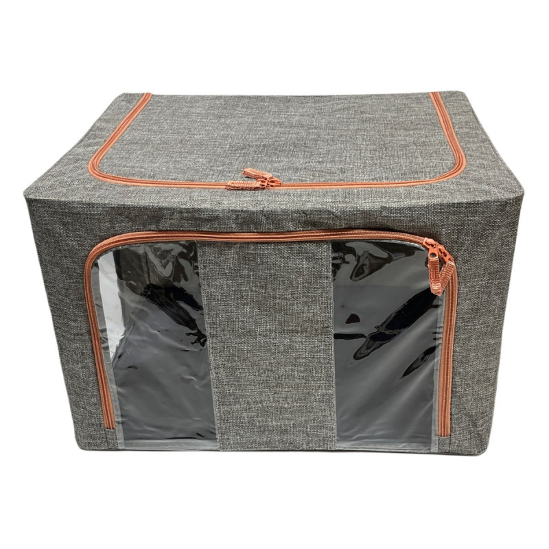 Organizator haine 40080304-100L, pliabil, gri + portocaliu, 60 x 42 x 40 cm