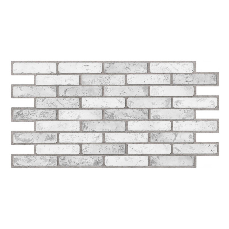 Panou decorativ Brick Light, PVC, gri, 97 x 49.8 cm, 0.3 mm