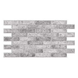 Panou decorativ Gray Brick, PVC, gri, 96.2 x 49.9 cm, 0.3 mm