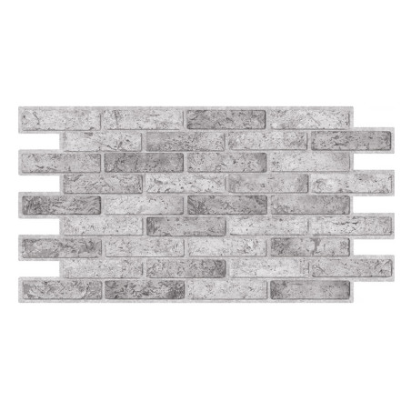 Panou decorativ Gray Brick, PVC, gri, 96.2 x 49.9 cm, 0.3 mm