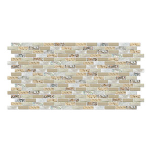 Panou decorativ Mosaic Asteria, PVC, crem + alb, 98 x 48 cm, 0.3 mm