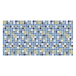 Panou decorativ Mosaic Atlantis, PVC, albastru + auriu, 95.5 x 48 cm, 0.3 mm