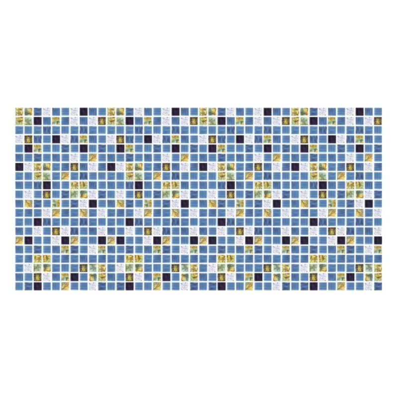 Panou decorativ Mosaic Atlantis, PVC, albastru + auriu, 95.5 x 48 cm, 0.3 mm