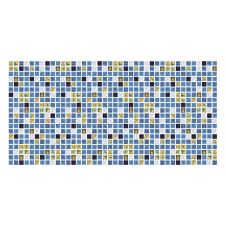 Panou decorativ Mosaic Atlantis, PVC, albastru + auriu, 95.5 x 48 cm, 0.3 mm