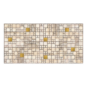 Panou decorativ Mosaic Marble Gold, PVC, crem + auriu, 95.5 x 48 cm, 0.3 mm