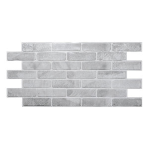 Panou decorativ Old Brick Gray, PVC, gri, 102.5 x 49.5 cm, 0.3 mm