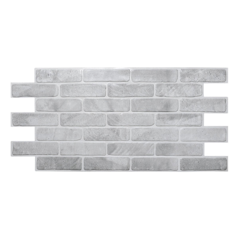 Panou decorativ Old Brick Gray, PVC, gri, 102.5 x 49.5 cm, 0.3 mm