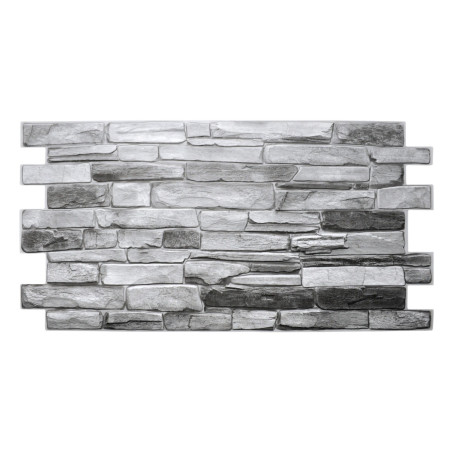 Panou decorativ Silver Slate, PVC, gri, 98 x 49.8 cm, 0.3 mm