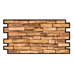 Panou decorativ Slate Sand, PVC, maro, 98 x 49.8 cm, 0.3 mm