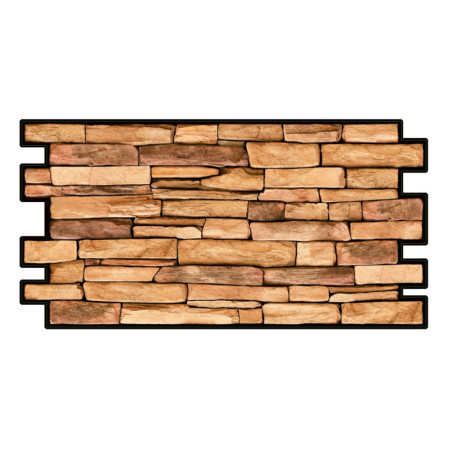 Panou decorativ Slate Sand, PVC, maro, 98 x 49.8 cm, 0.3 mm