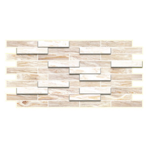 Panou decorativ Wood Oak, PVC, crem + alb, 98 x 48 cm, 0.3 mm