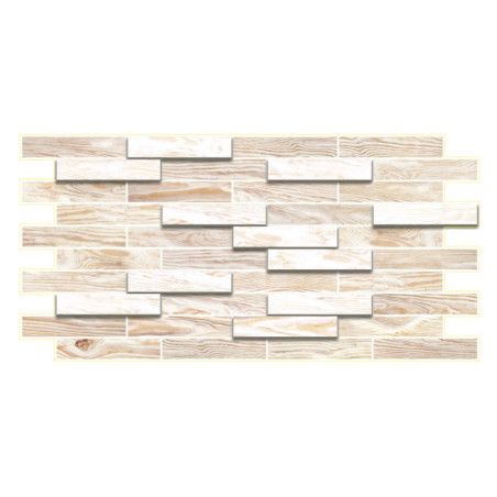 Panou decorativ Wood Oak, PVC, crem + alb, 98 x 48 cm, 0.3 mm