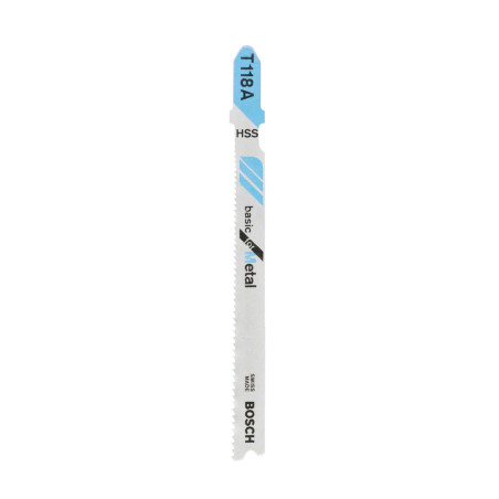 Panza fierastrau vertical, pentru lemn, Bosch Basic for Metal, T 118 A, set 5 bucati