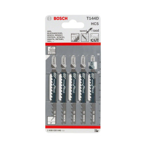 Panza fierastrau vertical, pentru lemn, Bosch Speed for Wood, T 144 D, set 5 bucati