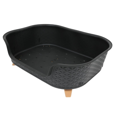 Pat / culcus pentru caini si pisici, plastic, negru, 78.5 x 58.5 x 25 cm