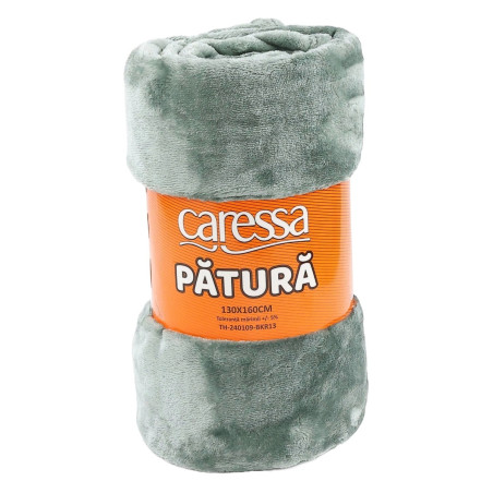 Patura pat, Caressa BKR13, 130 x 160 cm, poliester, verde