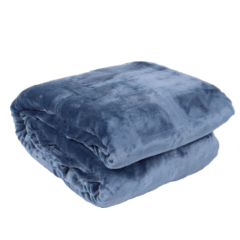 Patura pat, Caressa GS3625, 160 x 220 cm, poliester, albastru