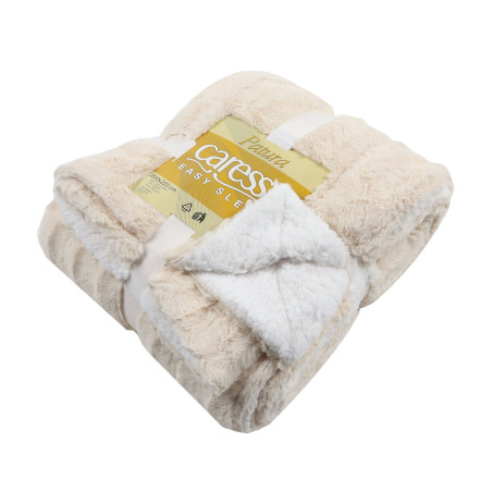 Patura pat, Caressa GS3919, 200 x 220 cm, poliester, crem