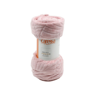 Patura pat, Caressa TL062126L, 150 x 200 cm, poliester, roz