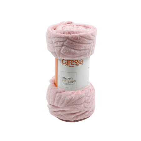 Patura pat, Caressa TL062126S, 130 x 160 cm, poliester, roz