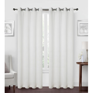 Perdea Atria XL-GQS, poliester, fir de plumb, alb, H 280 cm